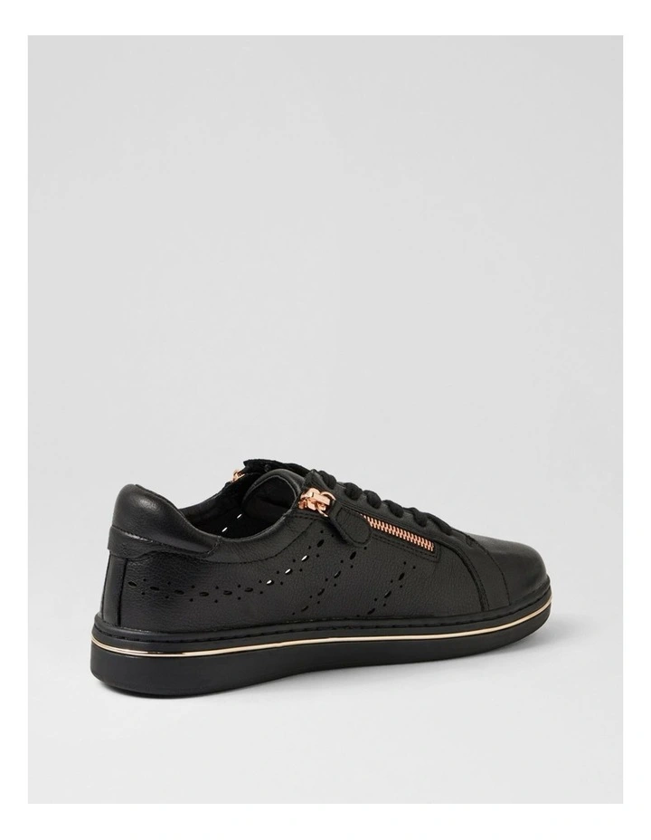 Sacie Black Rose Gold Leather Sneakers image 3