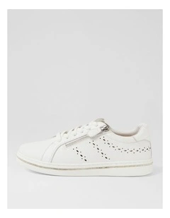 Sacie White Diamonds Leather Sneakers