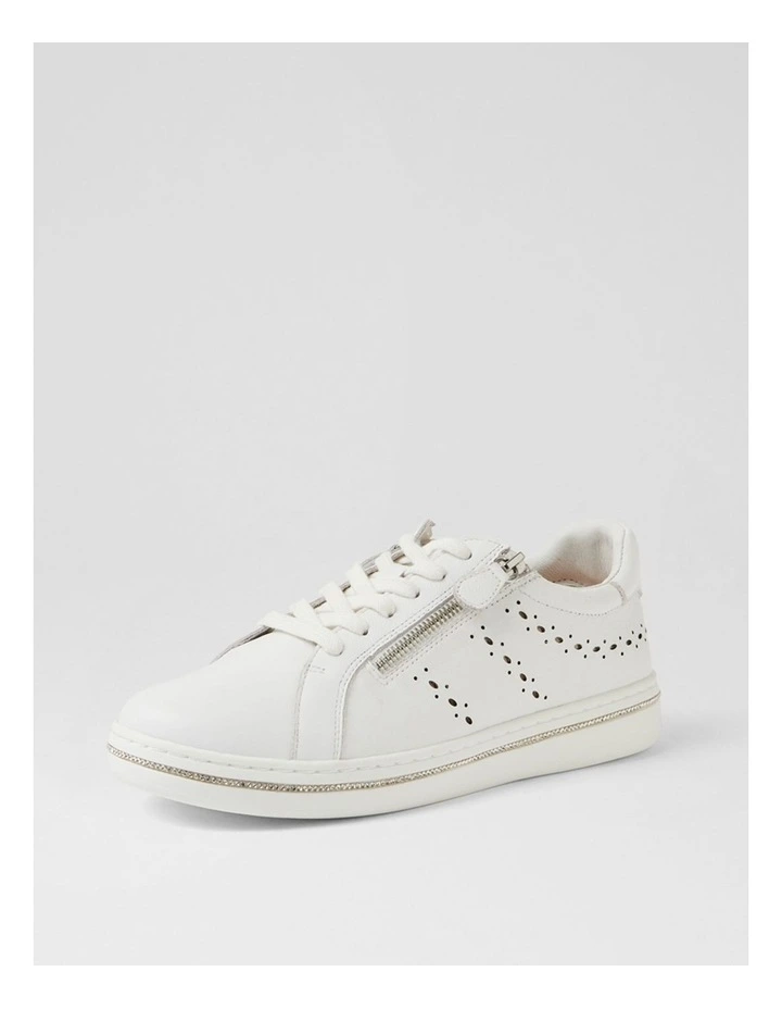 Sacie White Diamonds Leather Sneakers image 2