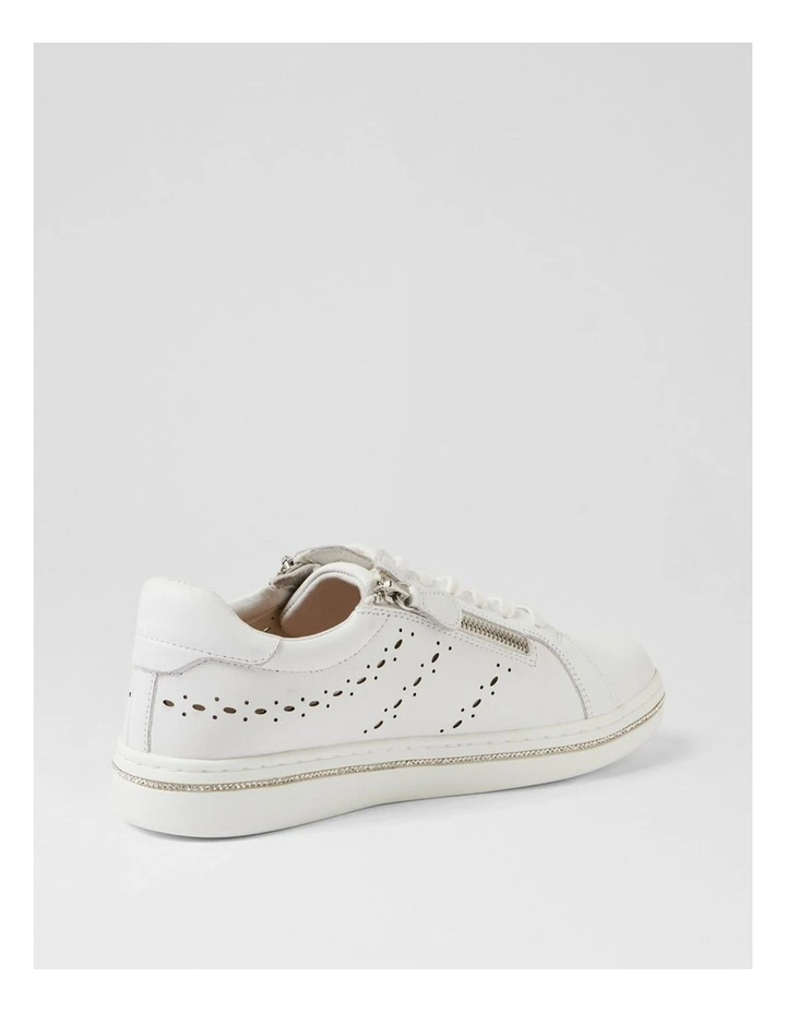 Sacie White Diamonds Leather Sneakers image 3