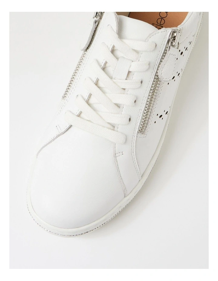 Sacie White Diamonds Leather Sneakers image 4