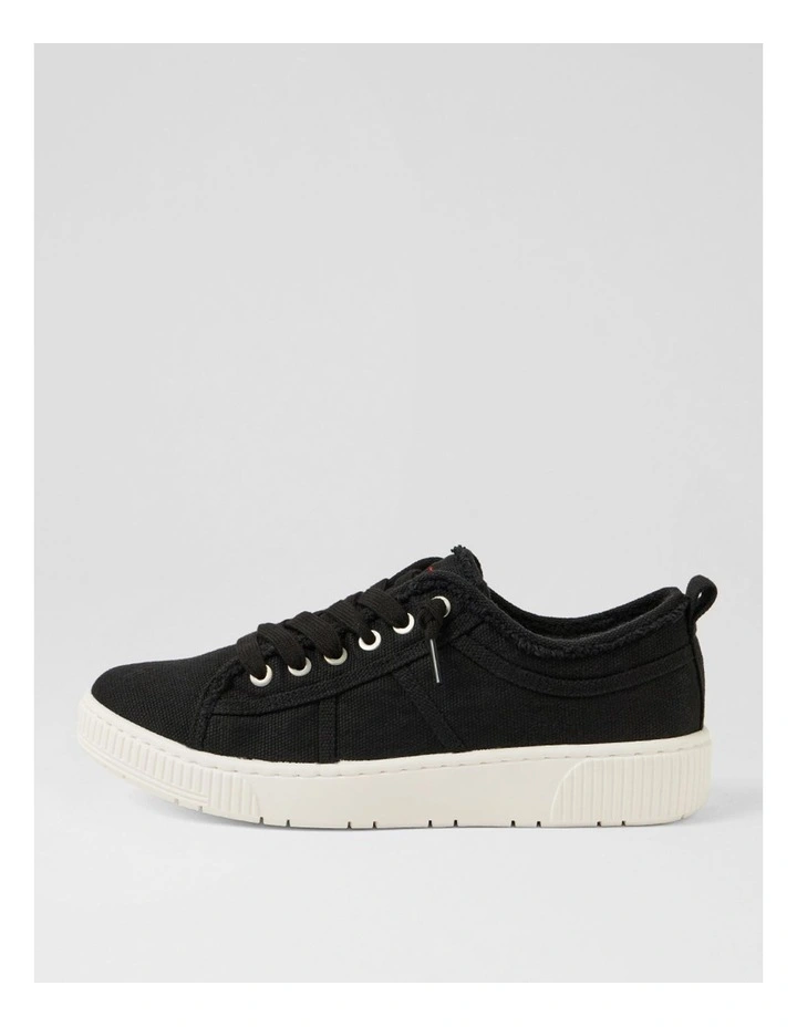 Isaiah Black Recycled Canvas Sneakers image 1