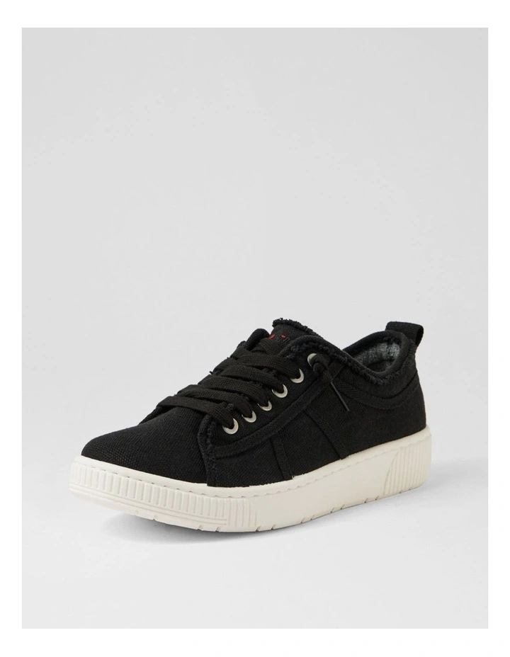 Isaiah Black Recycled Canvas Sneakers image 2
