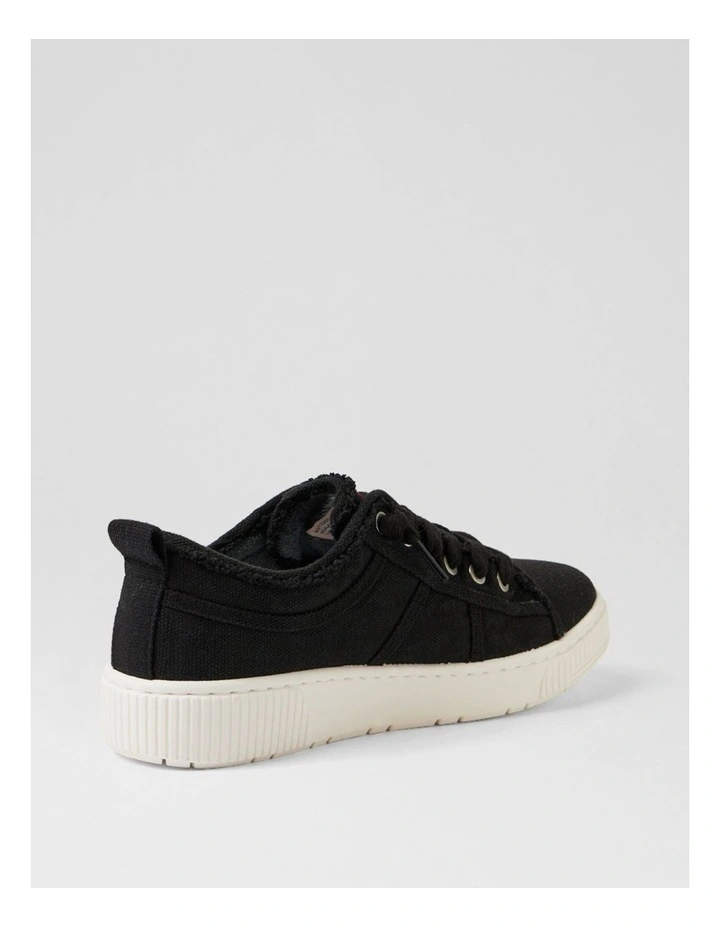 Isaiah Black Recycled Canvas Sneakers image 3