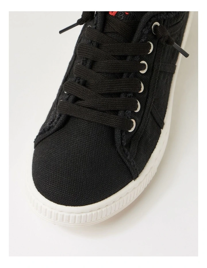 Isaiah Black Recycled Canvas Sneakers image 4