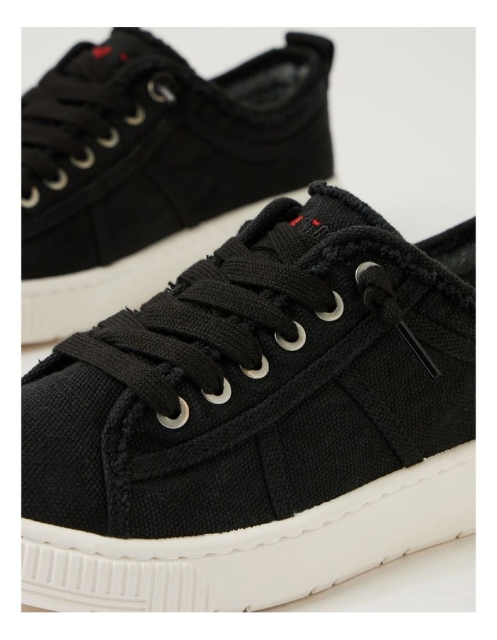 Isaiah Black Recycled Canvas Sneakers image 5
