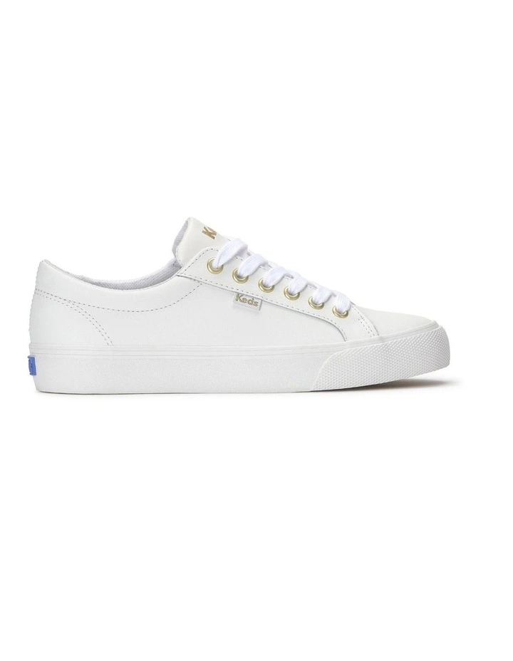 Jump Kick Leather Sneaker in White/Gold image 1