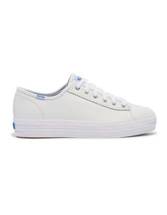 Triple Kick Leather Platform Sneaker in White