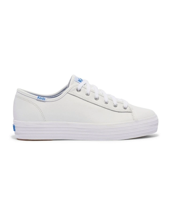 Triple Kick Leather Platform Sneaker in White image 1