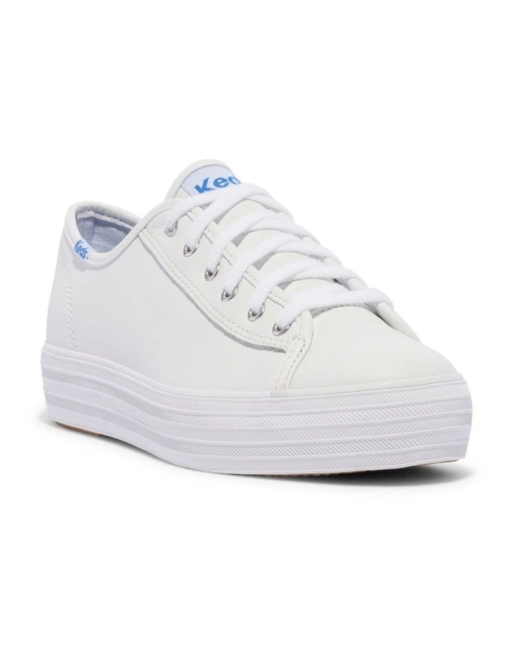 Triple Kick Leather Platform Sneaker in White image 2