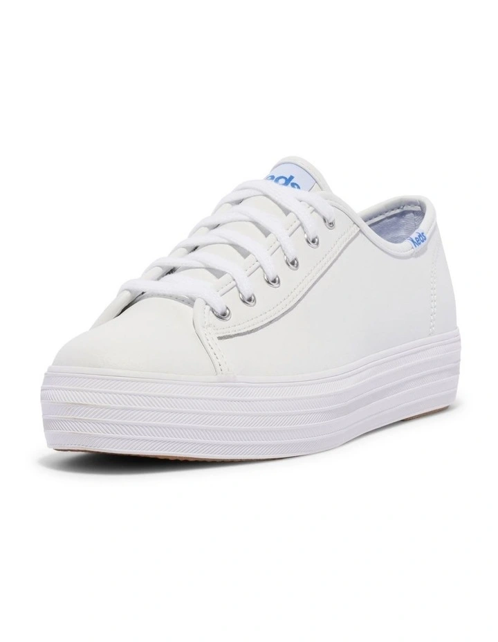 Triple Kick Leather Platform Sneaker in White image 3