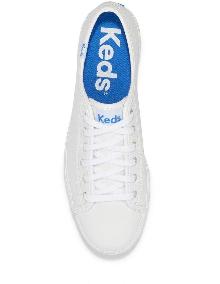 Triple Kick Leather Platform Sneaker in White image 4