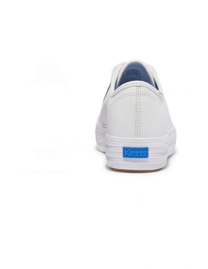 Triple Kick Leather Platform Sneaker in White image 5
