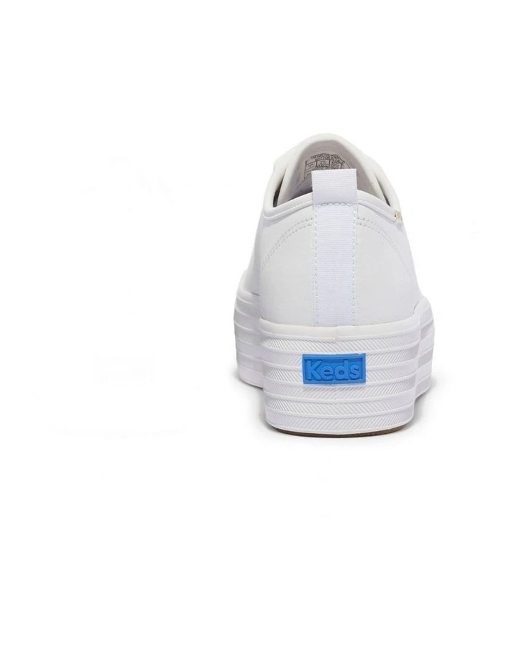 Triple Up Leather Platform Sneaker in White image 5