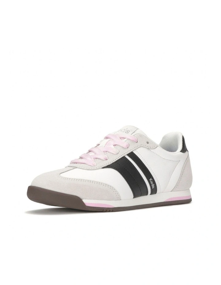Revival Nylon Suede Sneaker in Snow White/Black/Pink image 3