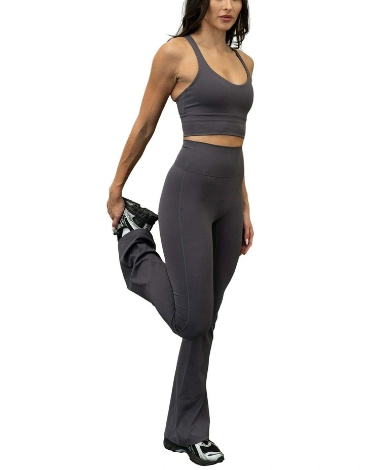 HyperLuxe Shape Flare Legging- Charcoal image 2