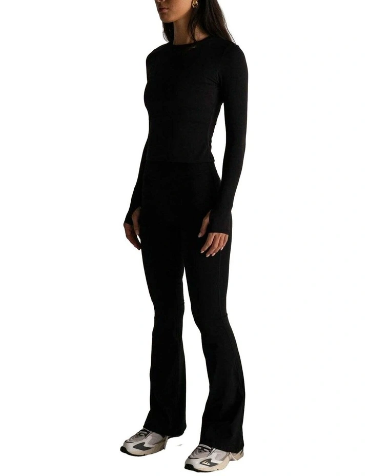 HyperLuxe Shape Flare Legging- Black image 3