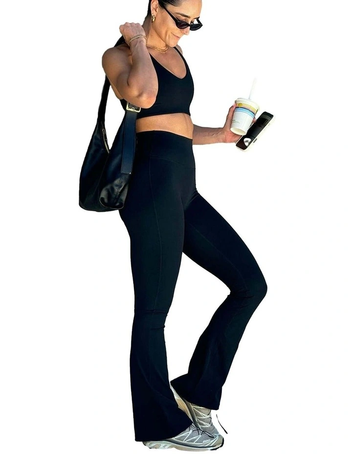 HyperLuxe Shape Flare Legging- Black image 5