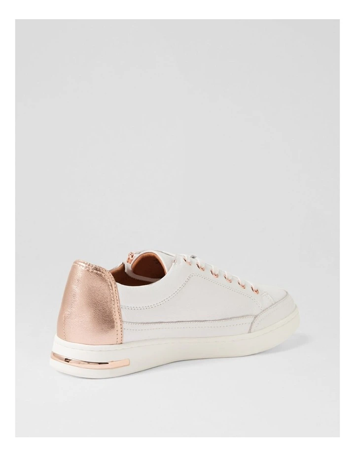 Catorina White Rose Gold Multi Lace Up Sneakers image 3