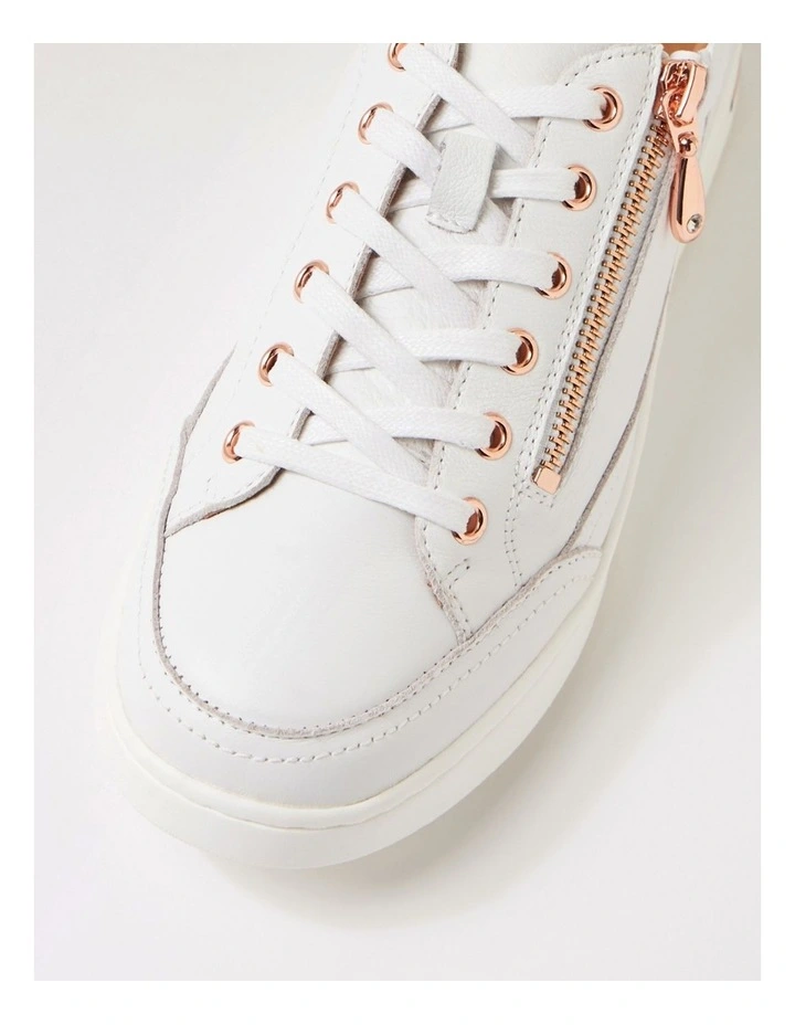 Catorina White Rose Gold Multi Lace Up Sneakers image 4