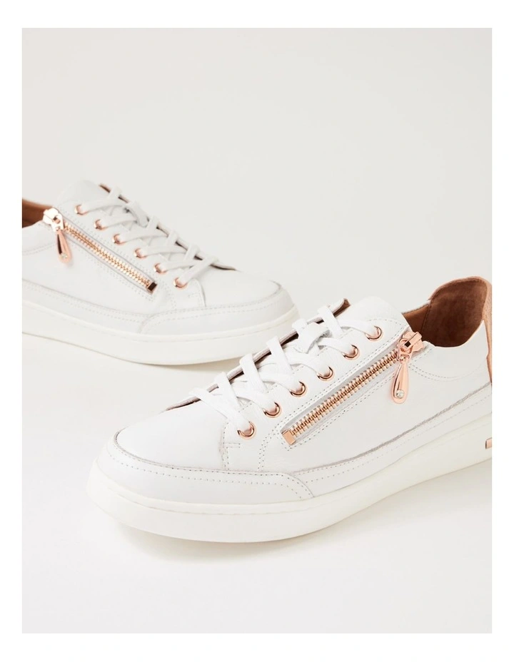 Catorina White Rose Gold Multi Lace Up Sneakers image 5