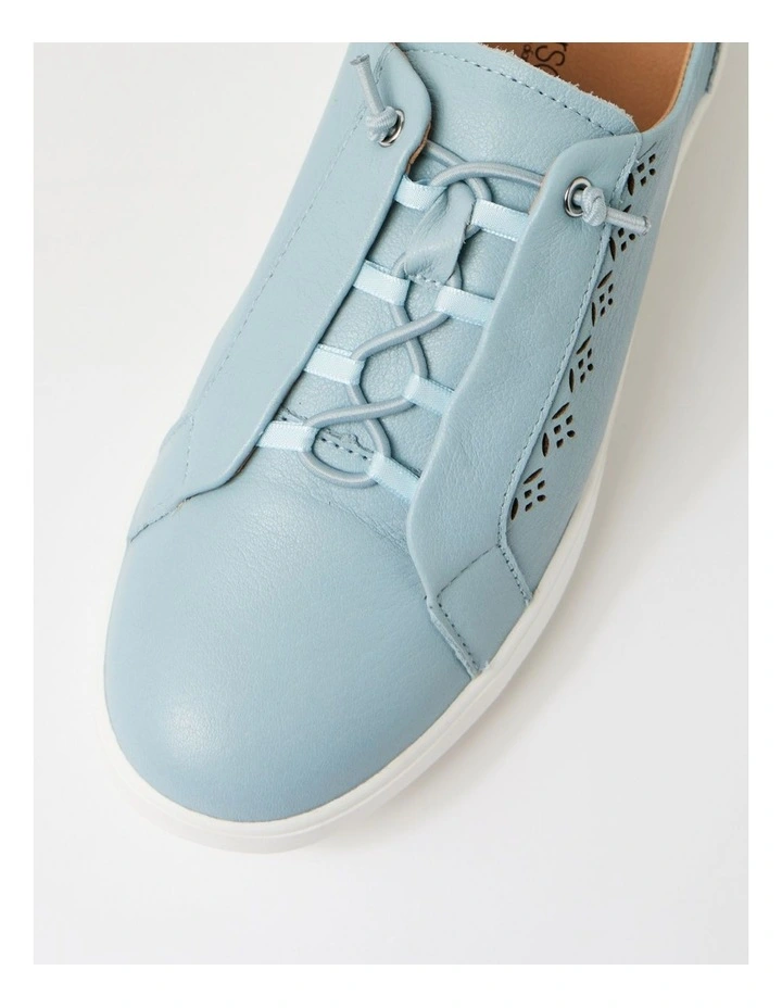 Lottiea Sky Blue Leather Sneakers image 4