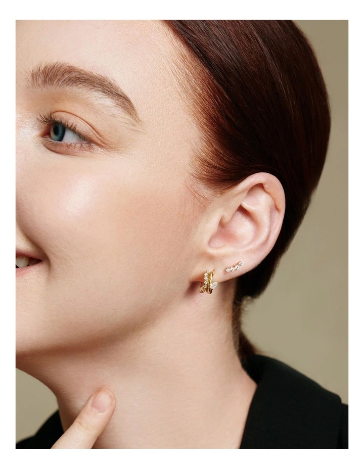 Gold Sparkle Climber Studs image 1