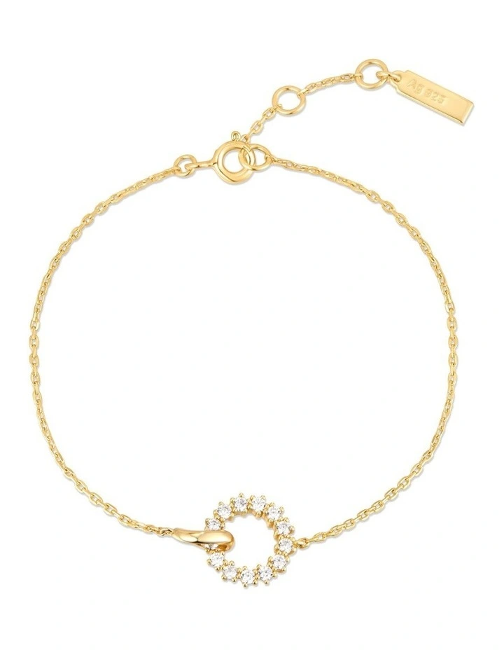 Gold Interlinked Circles Pave Bracelet image 1
