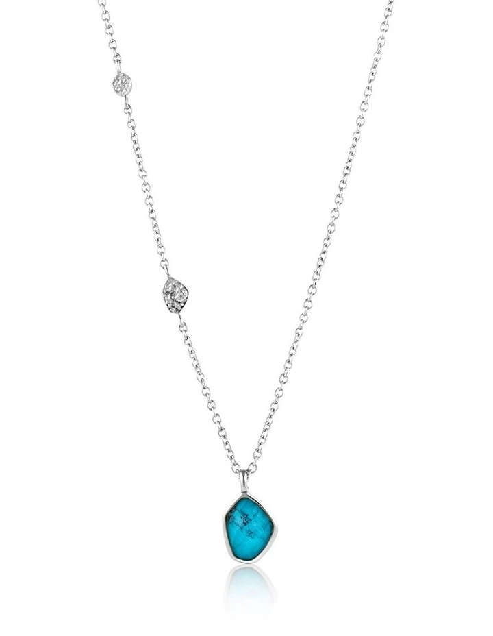 Turquoise Pendant Necklace - Silver image 1