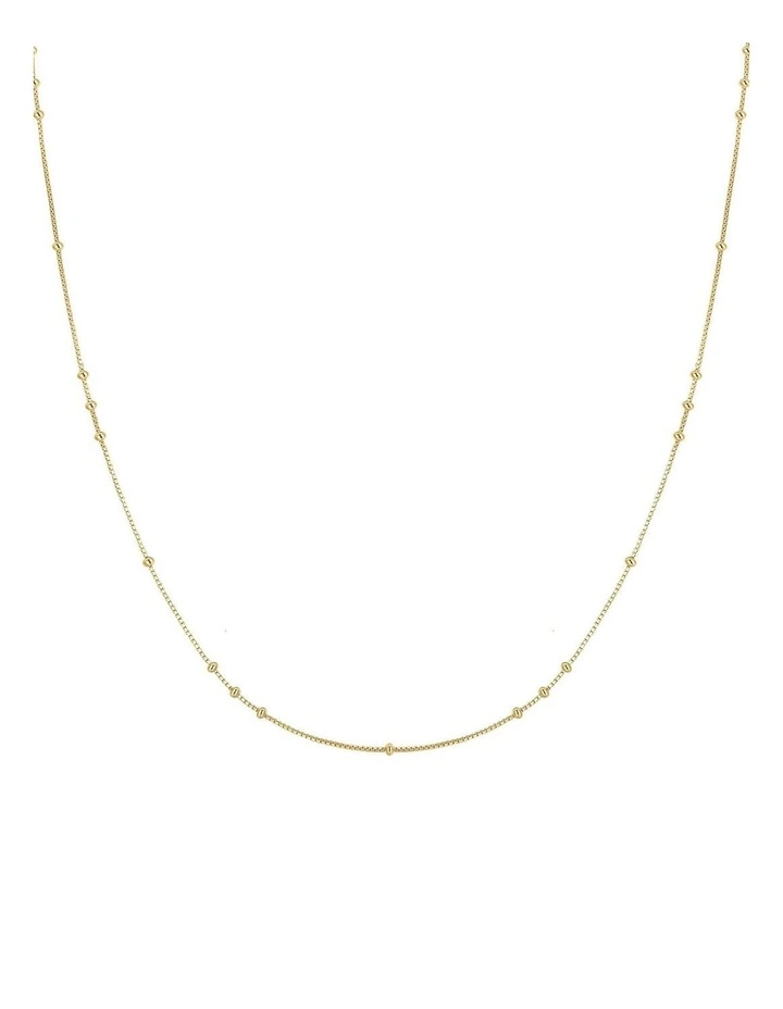 Gold Mini Bead Station Necklace image 1
