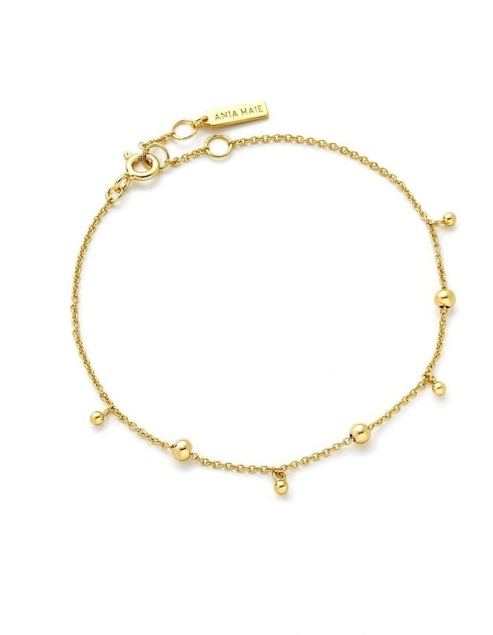 Modern Drop Balls Bracelet - Gold image 3