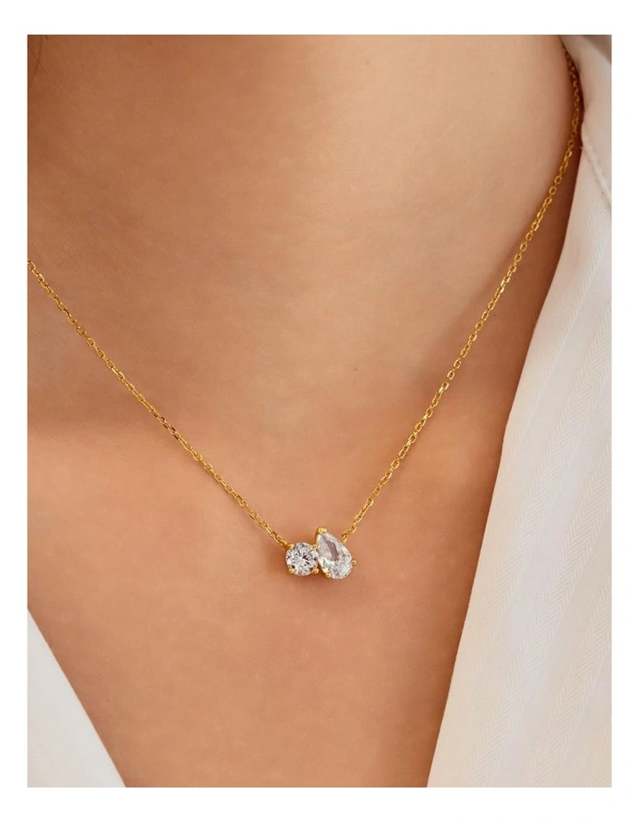 Gold Toi & Moi Necklace image 2