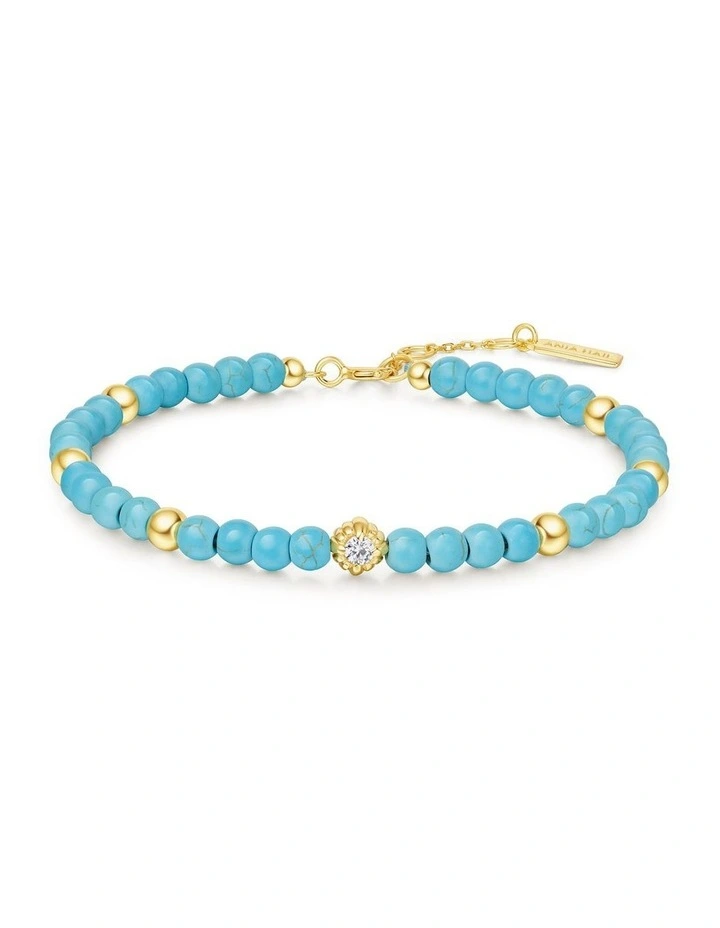 Gold Lab Created Turquoise Bracelet image 1