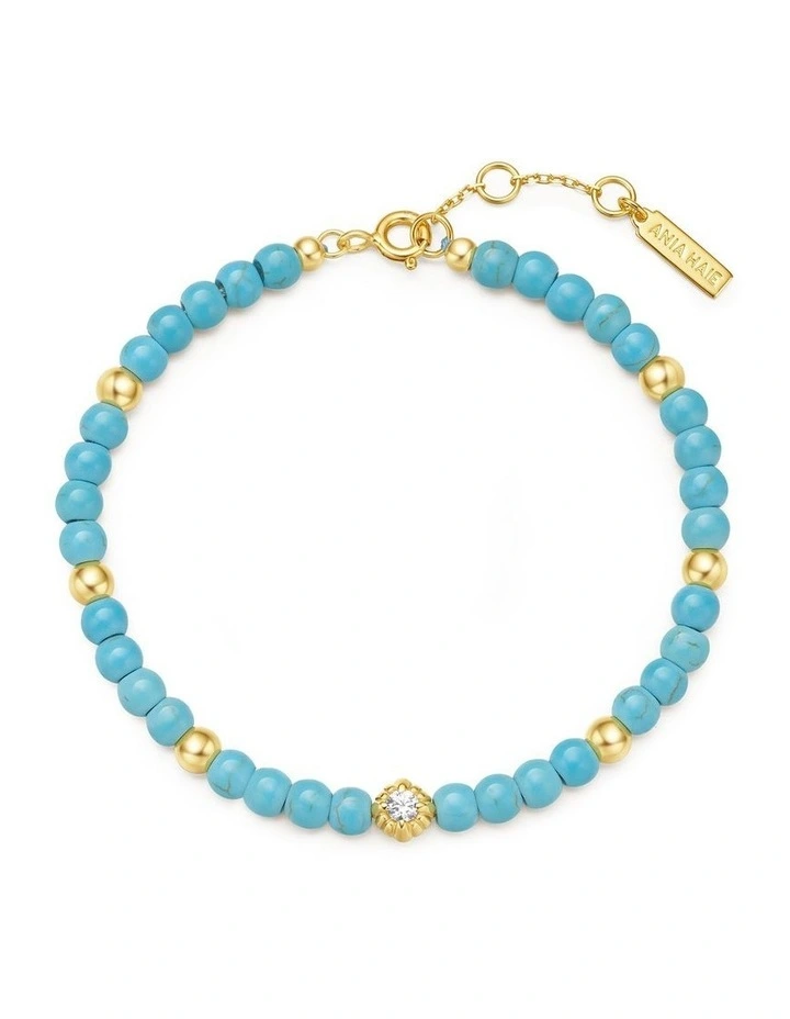Gold Lab Created Turquoise Bracelet image 3