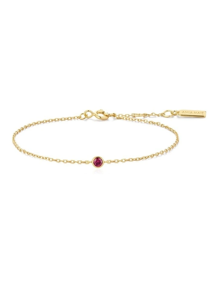 Gold Crimson Solitaire Bracelet image 1