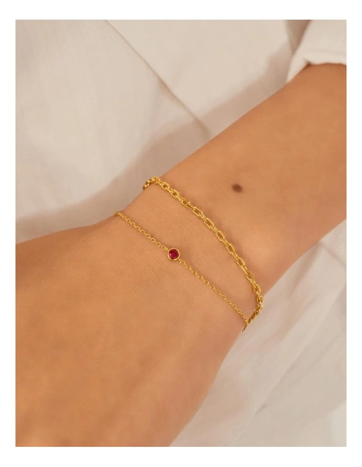Gold Crimson Solitaire Bracelet image 2