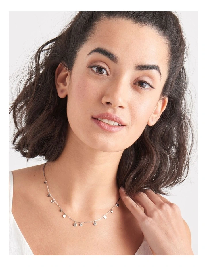Geometry Mixed Discs Necklace - Silver image 2