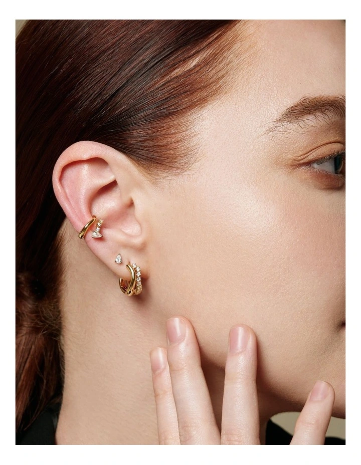 Gold Pear Studs image 2