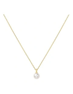 Gold Pearl Drop Pendant Necklace