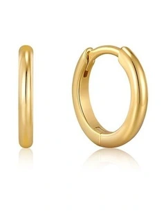 Gold Smooth Huggie Hoop Earrings