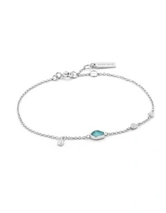 Turquoise Discs Bracelet - Silver