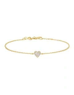 Gold Sweetheart Pave Bracelet