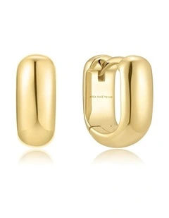 Gold Mini U-Shaped Huggie Hoop Earrings