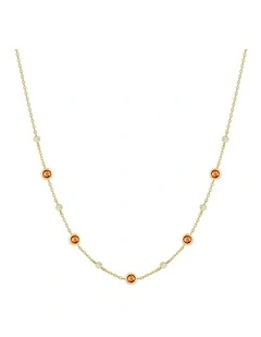 Gold Nano Gem Station Necklace