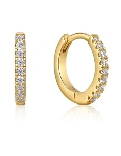 Gold Sparkle Huggie Hoop Earrings