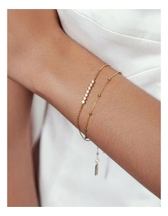 Gold Beaded Chain Bracelet