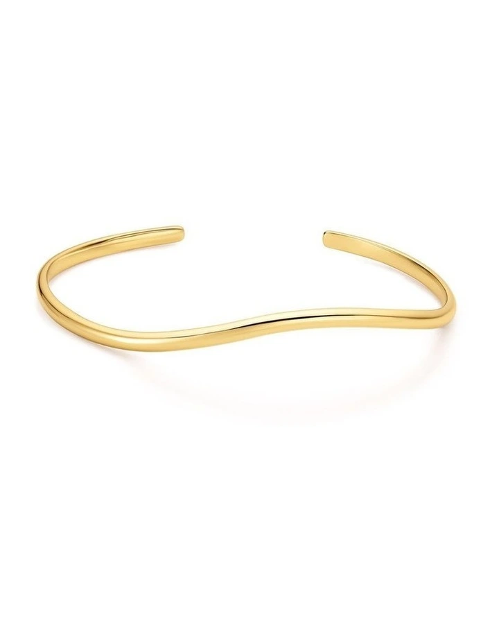 Gold Wave Cuff Bracelet image 1