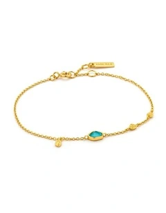 Turquoise Discs Bracelet - Gold