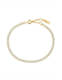 Gold Row Bezel Set Bracelet