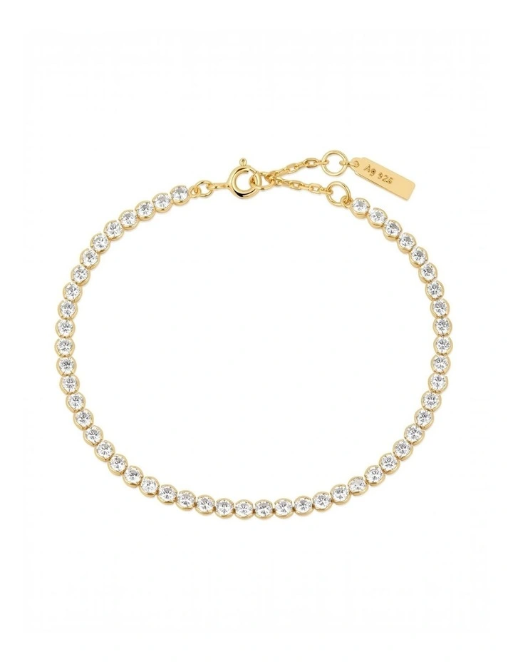 Gold Row Bezel Set Bracelet image 1